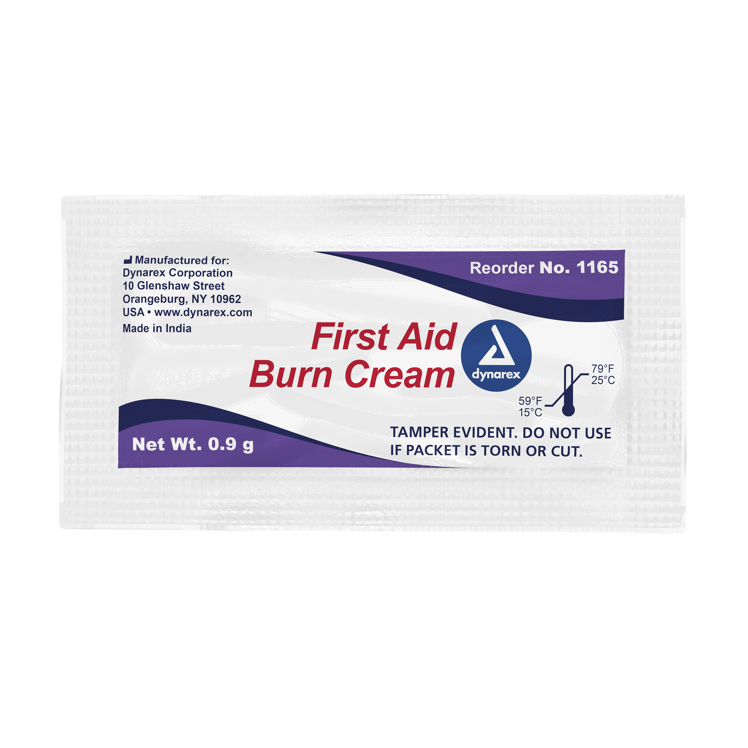 Dynarex #1165 First Aid Burn Cream in 0.9-oz foil pack