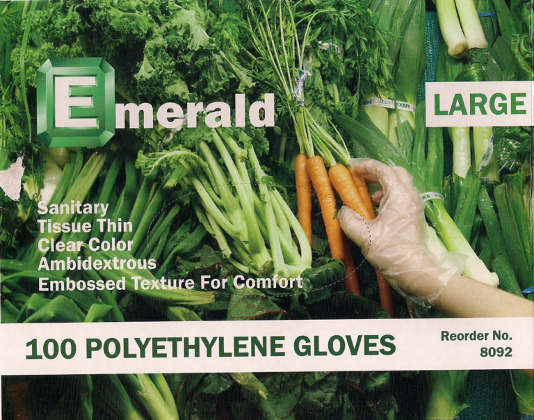 Emerald High Density Disposable Clear Embossed Poly Gloves
