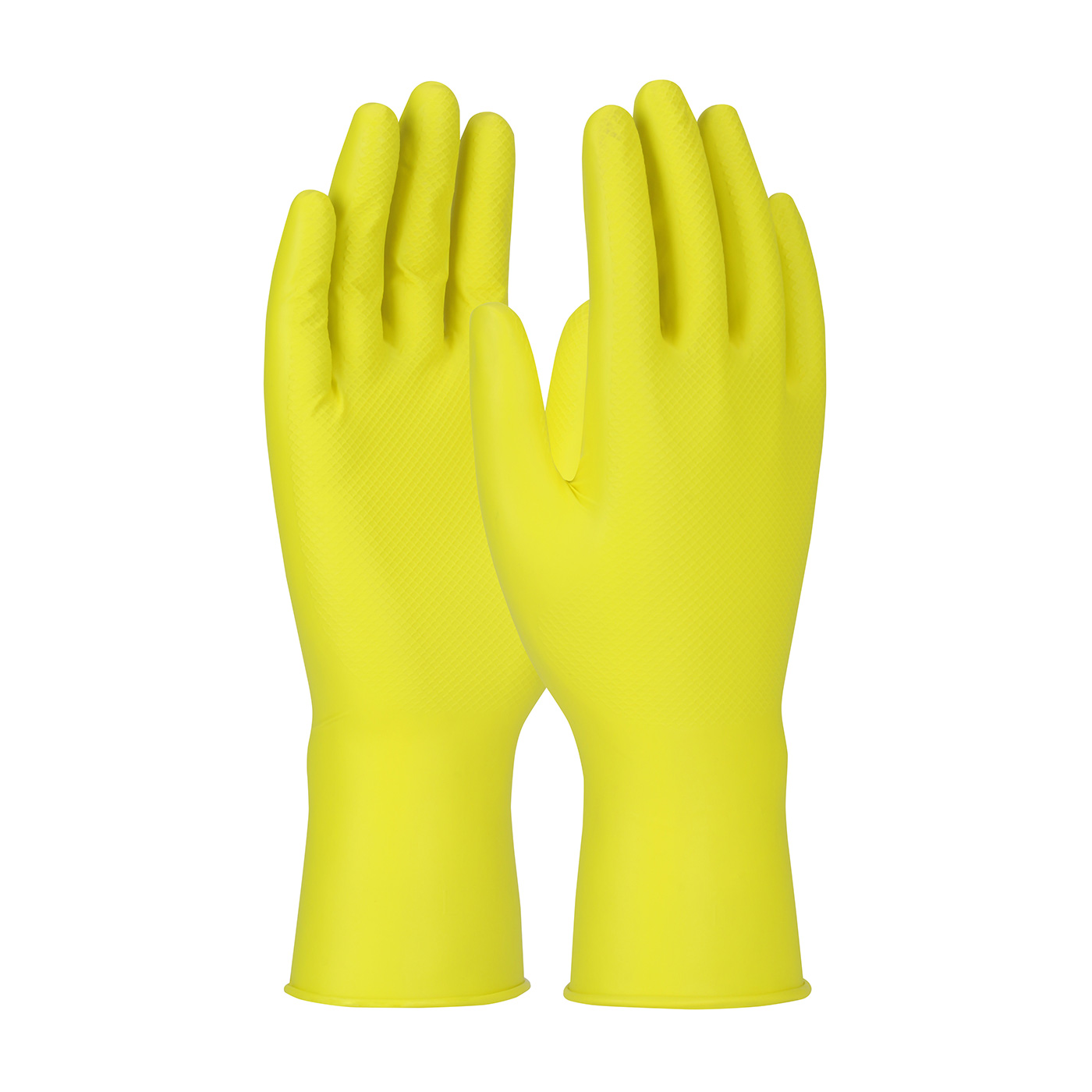 #67-306 PIP® Grippaz™ Yellow 6-mil Jan San Nitrile Gloves 