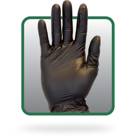 #GVP9-1C-K Supply Source Safety Zone Disposable 3.6 mil Black Powder-Free Latex-Free Vinyl Gloves