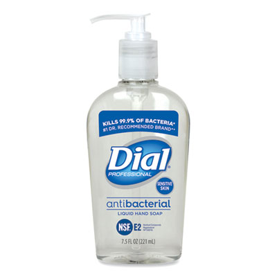 82834 Dial® Antibacterial Liquid Hand Soap for Sensitive Skin, Floral, 7.5 oz Pump, 