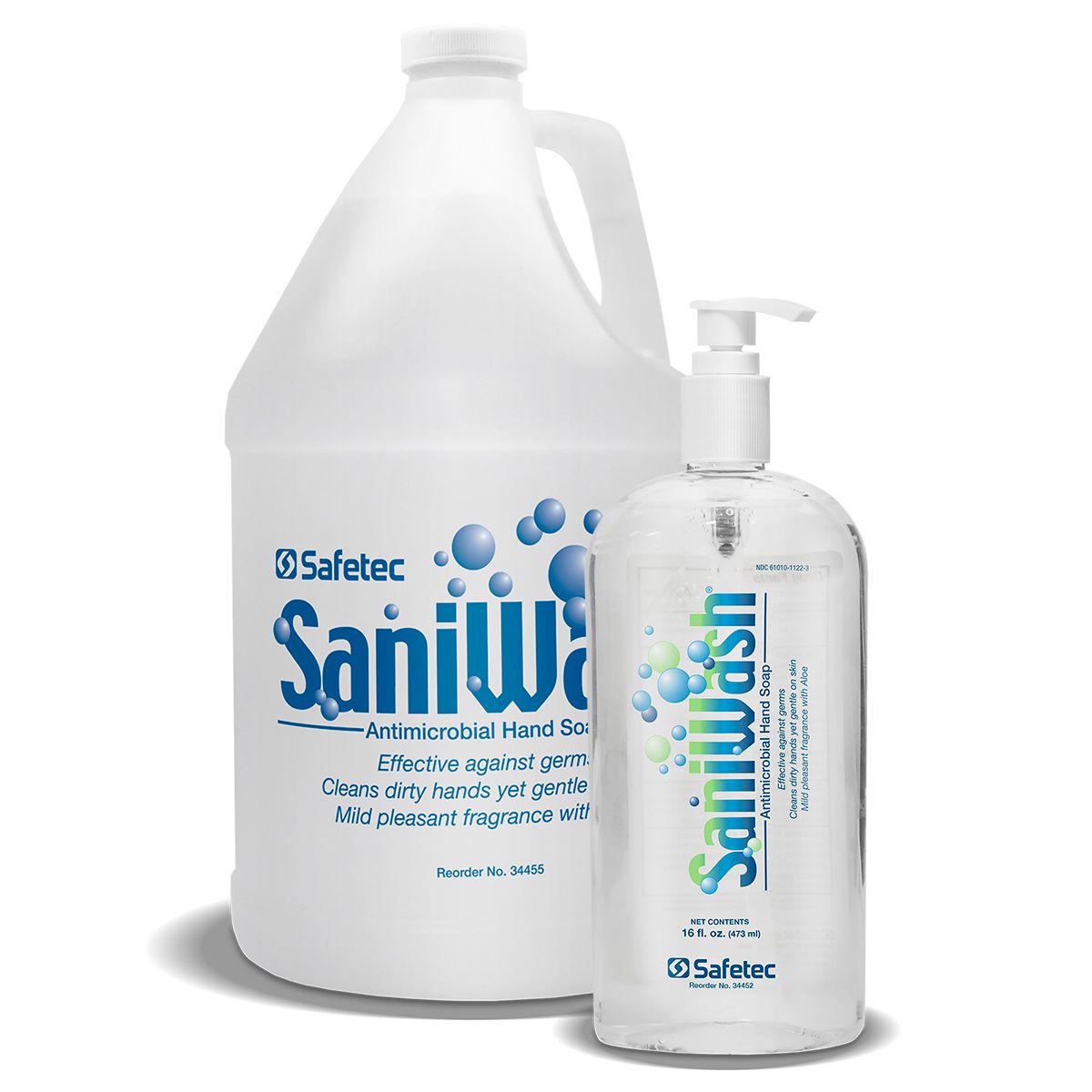 34452 and 34455 Safetec® SaniWash® Antimicrobial Hand Soap (16oz and 1 gallon)
