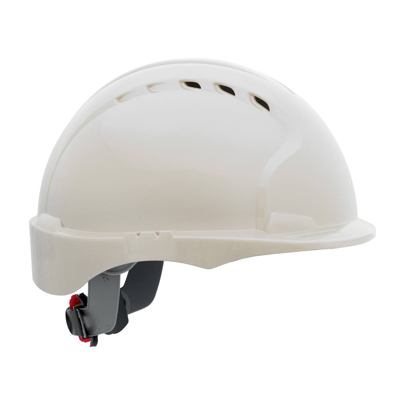 280-EV6151SV PIP® Evolution® Deluxe 6151 Vented, Short Brim Hard Hat with HDPE Shell, 6-Point Polyester Suspension and Wheel Ratchet Adjustment - White
