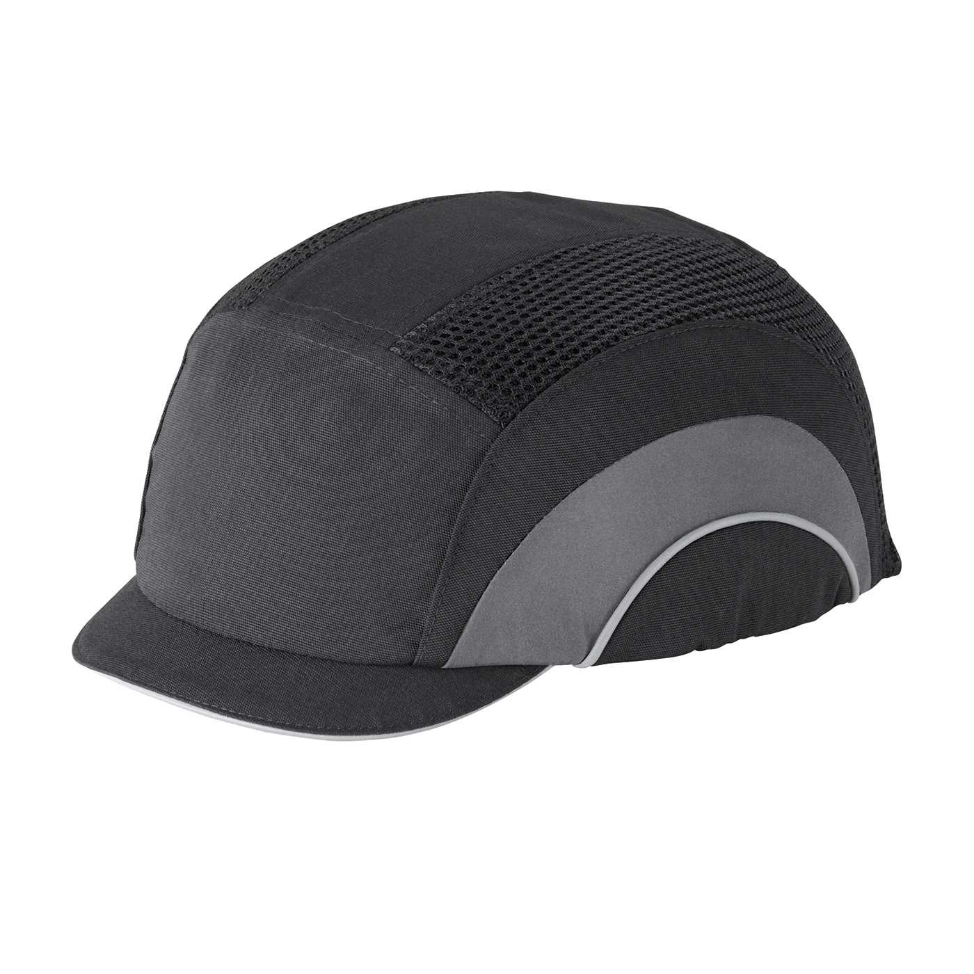 282-ABM130 PIP® HardCap A1+™ Low Profile Micro Brim Baseball Style Bump Caps: BLACK/GRAY