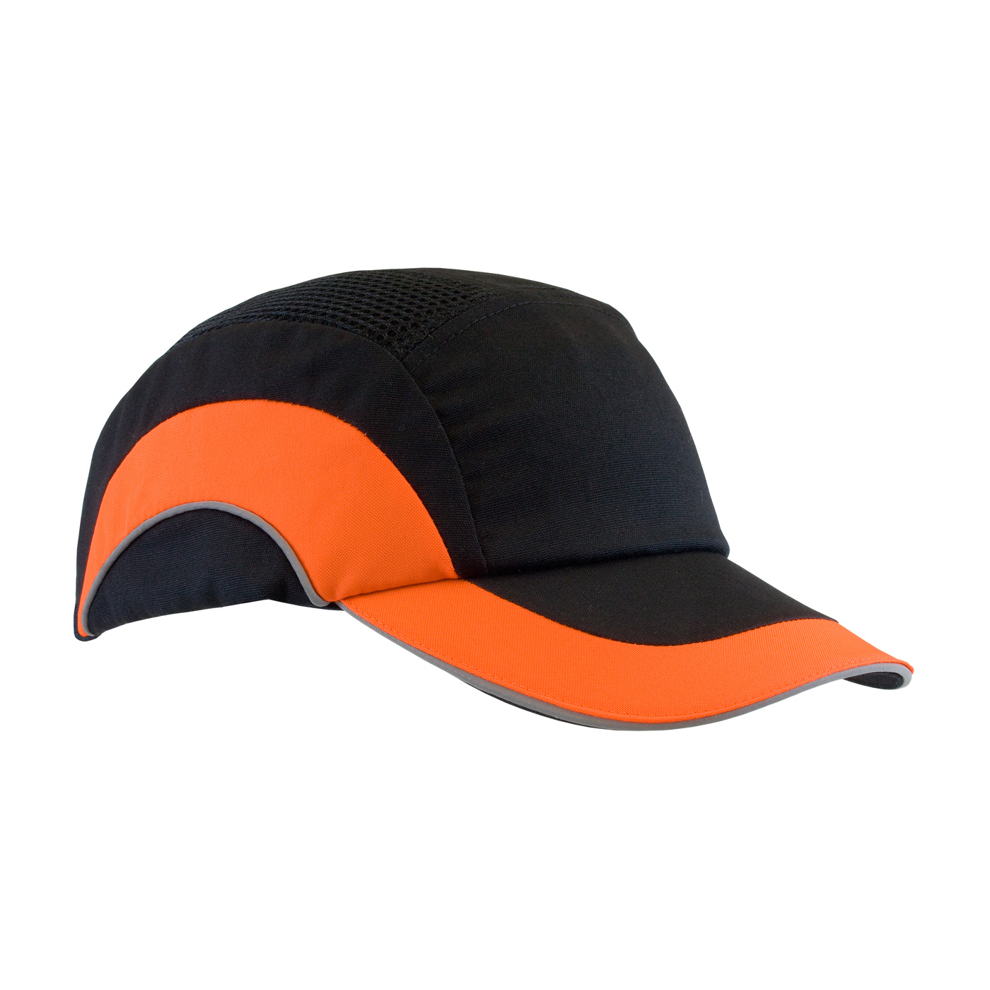 282-ABR170 PIP® Low-Profile HardCap A1+™ Baseball Style Bump Cap with Reflective Piping. Black/Hi-Viz Orange 