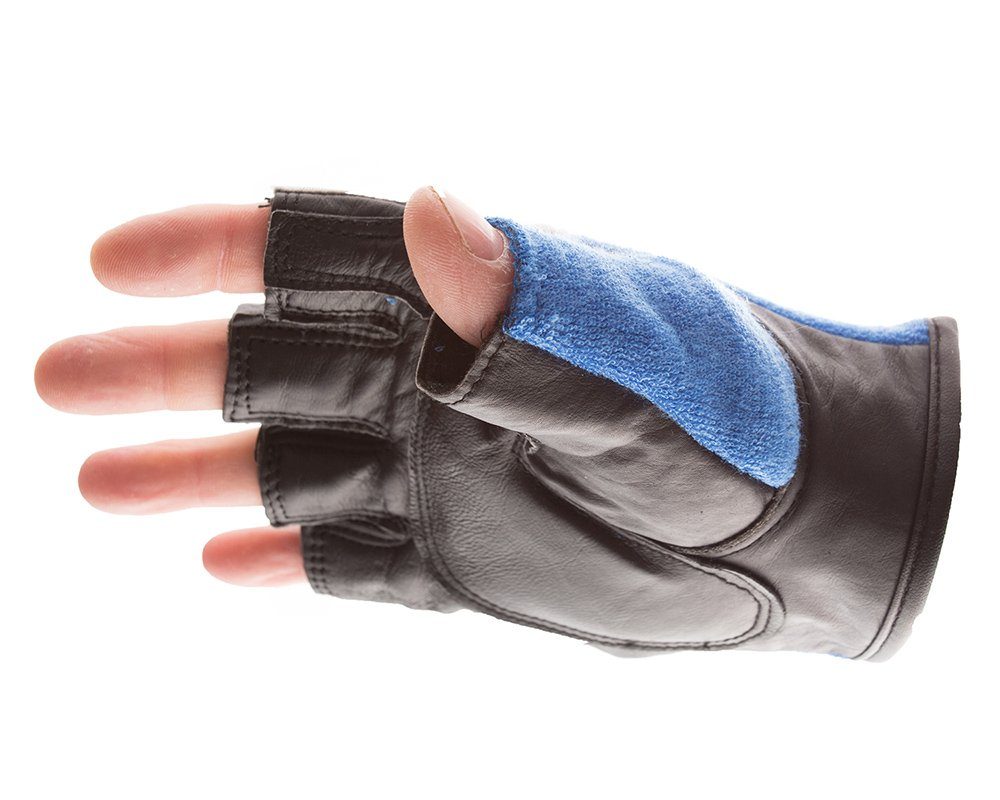 #400-00 Impacto® Leather Palm Nylon Mesh Half Finger Gel Padded Work Gloves