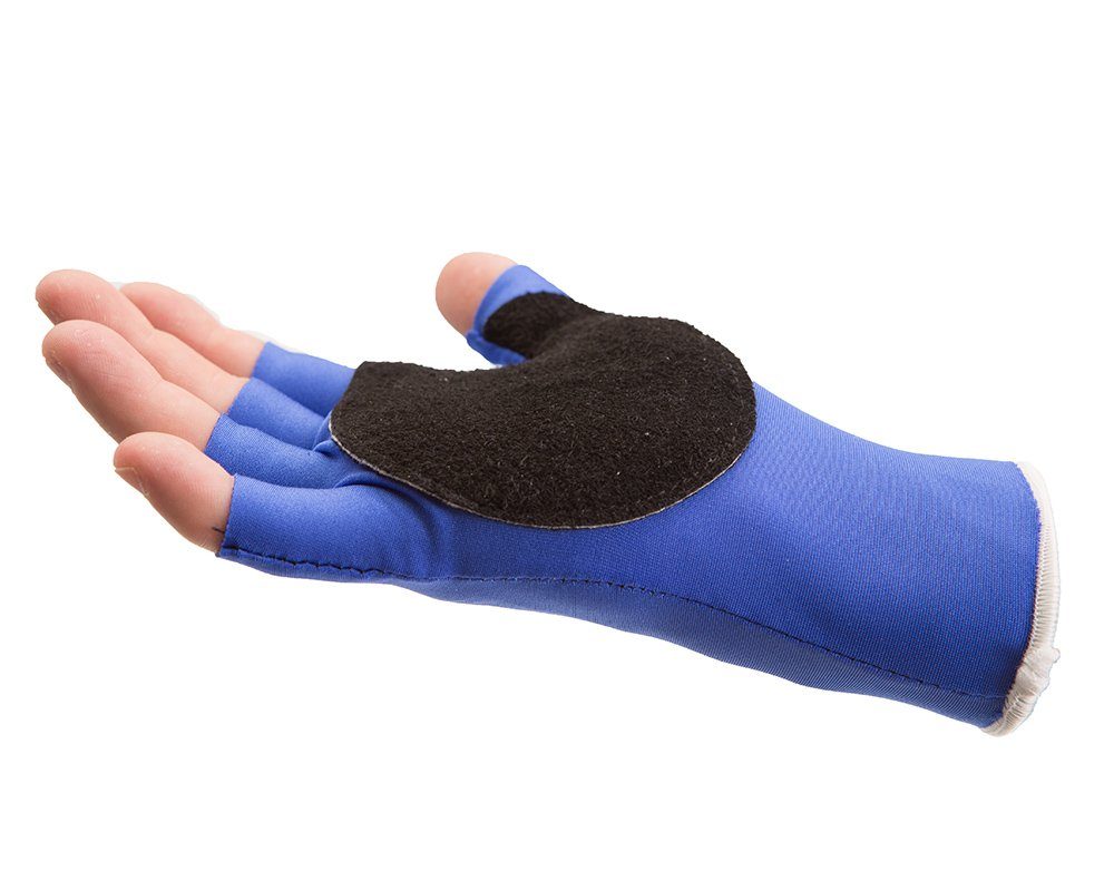 #ER502LS Impacto® Ergotech Half Finger Anti-Impact Vibration Reducing Glove made of lycra spandex with black suede leather cover