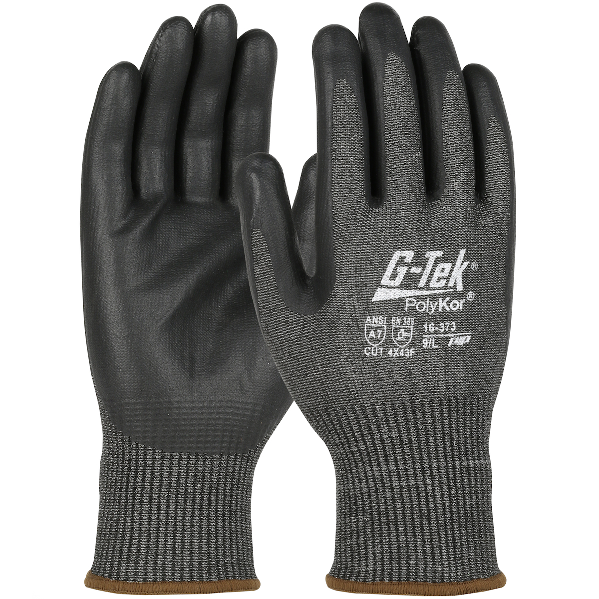 #16-373 PIP® G-Tek®  Seamless Knit PolyKor®  Glove with Nitrile Coated Grip on Palm & Fingers - Touchscreen Compatible 