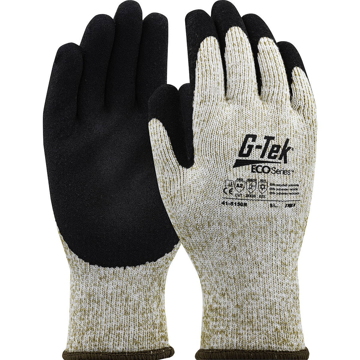 #41-8150R PIP® G-Tek® ECO Series™ Microsurface Latex Coated  Seamless Knit A2 Cut Resistant Winter Work Safety Gloves
