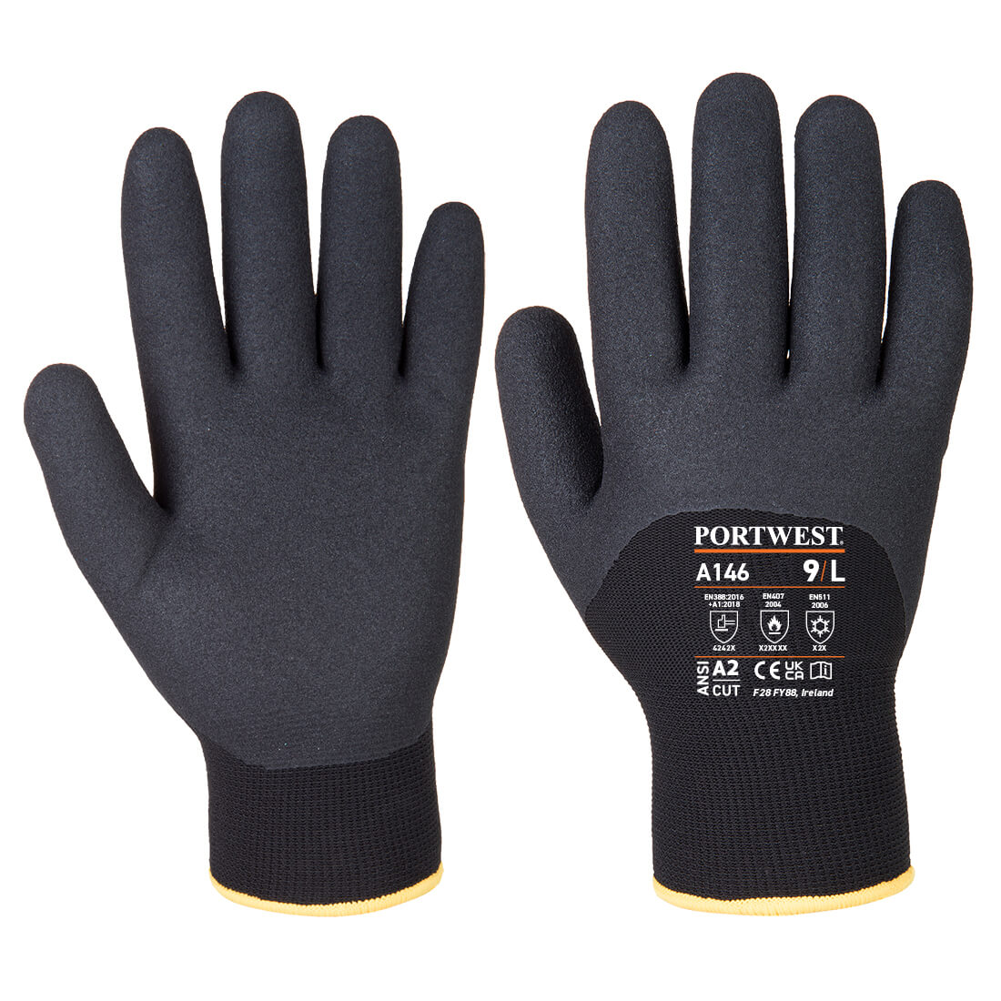 A146 Portwest® 3/4 Dipped Arctic Winter Cut Safety Work Gloves