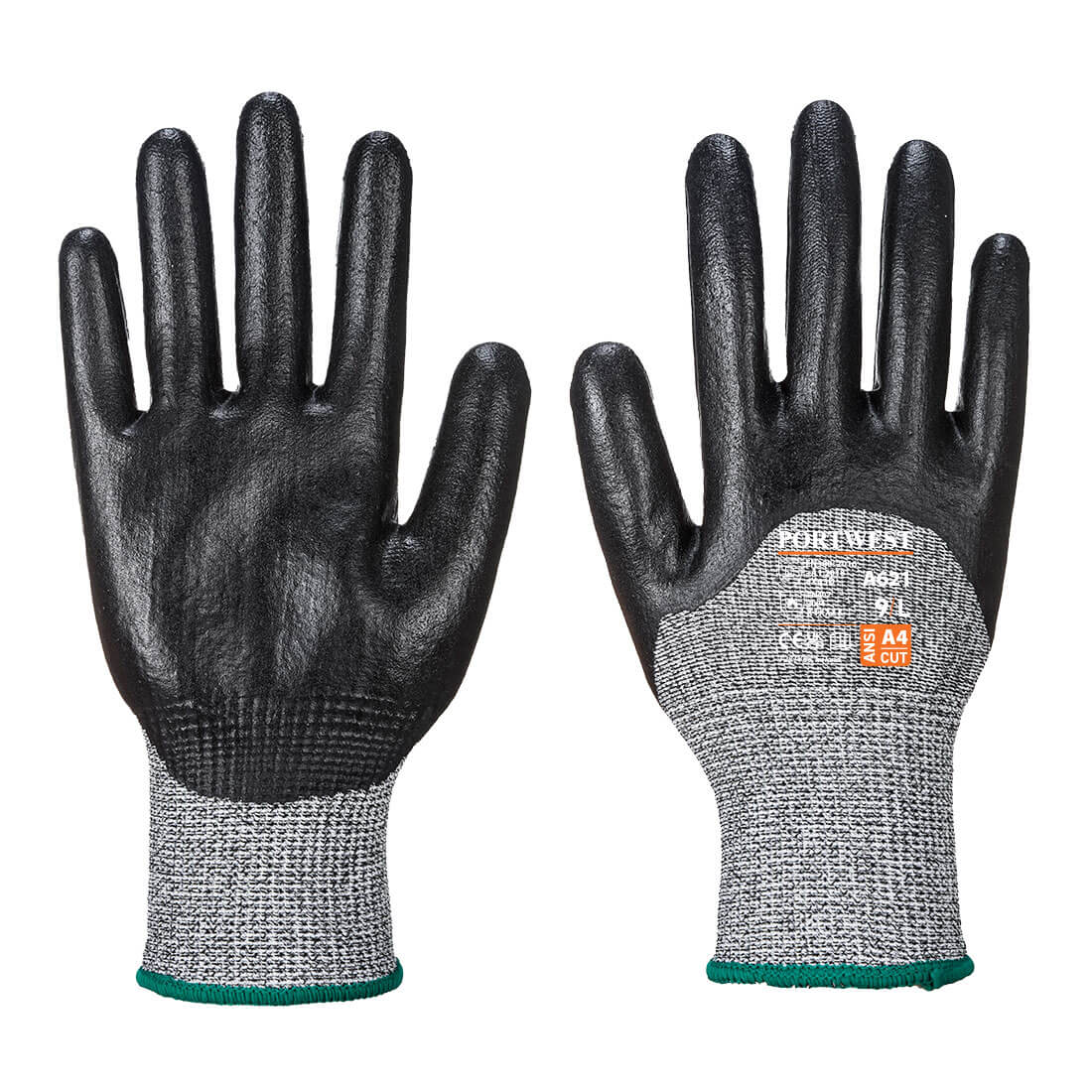 A621 Portwest® 3/4 Dipped Nitrile Foam Coated  Cut-Resistant Work Gloves
