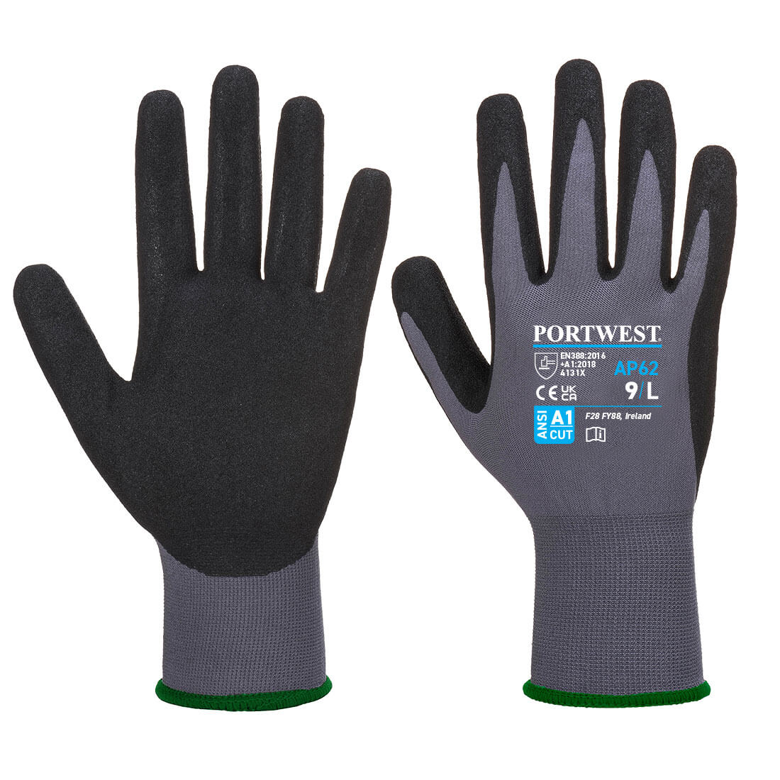 AP62 Portwest® Dermiflex Nano Treated A1 Grippy Work Gloves