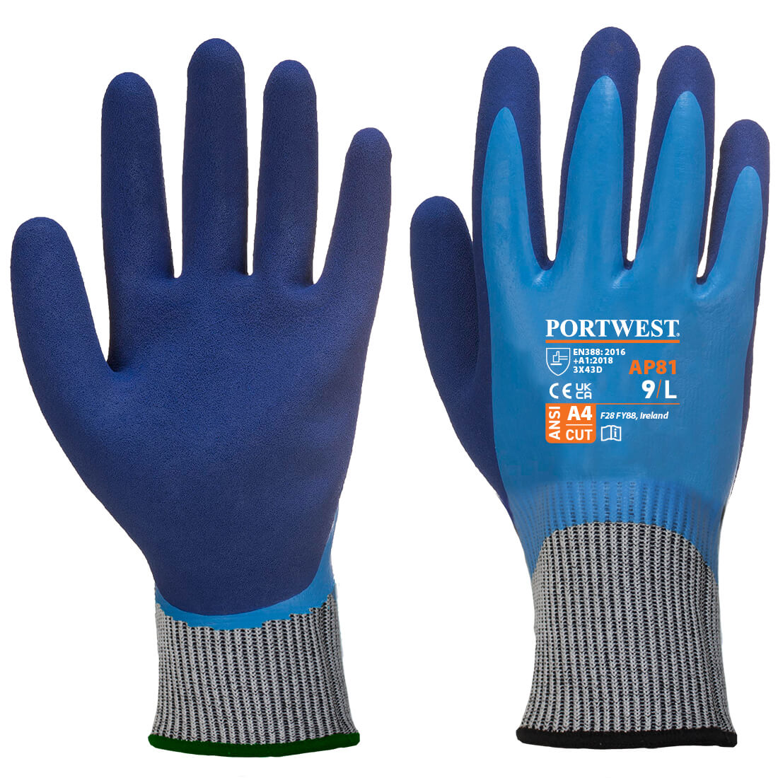 AP81 Portwest® Liquid Pro HR Waterproof A4 Cut Safety Work Gloves
