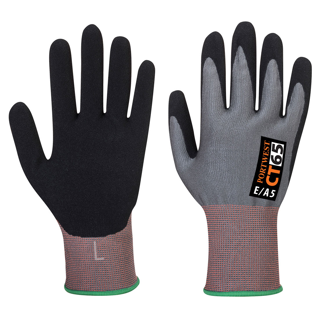 CT65  Portwest® A5 Cut Resistant Seamless Knit Nitrile Foam Coated Work Gloves