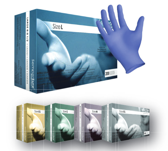 Sempermed® SemperSure® Accelerator-Free 200-count  Nitrile Exam Gloves