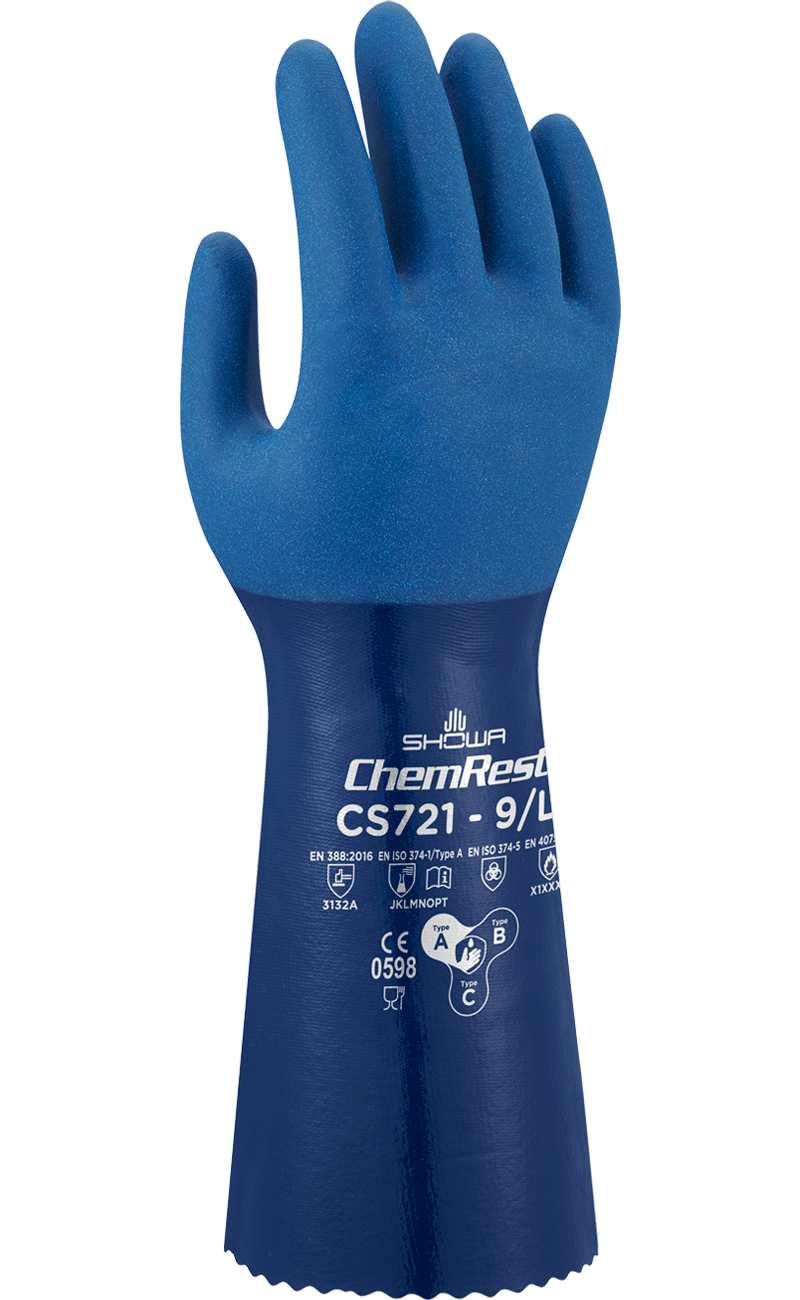 Showa® Atlas® CS721 Double Coated 14-inch Length Nitrile Gloves -