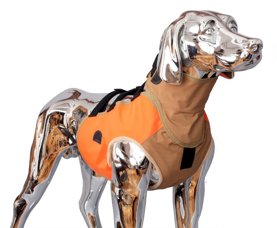 Warwick Mills Turtleskin® SnakeArmor Dog Safety Vest w/ Optional Neck Protection and in hi-vis color Blaze Orange