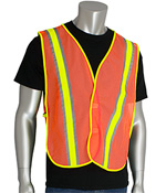 #300-0800 PIP® Non-ANSI Two-Tone Hi-Viz Orange Safety Vests