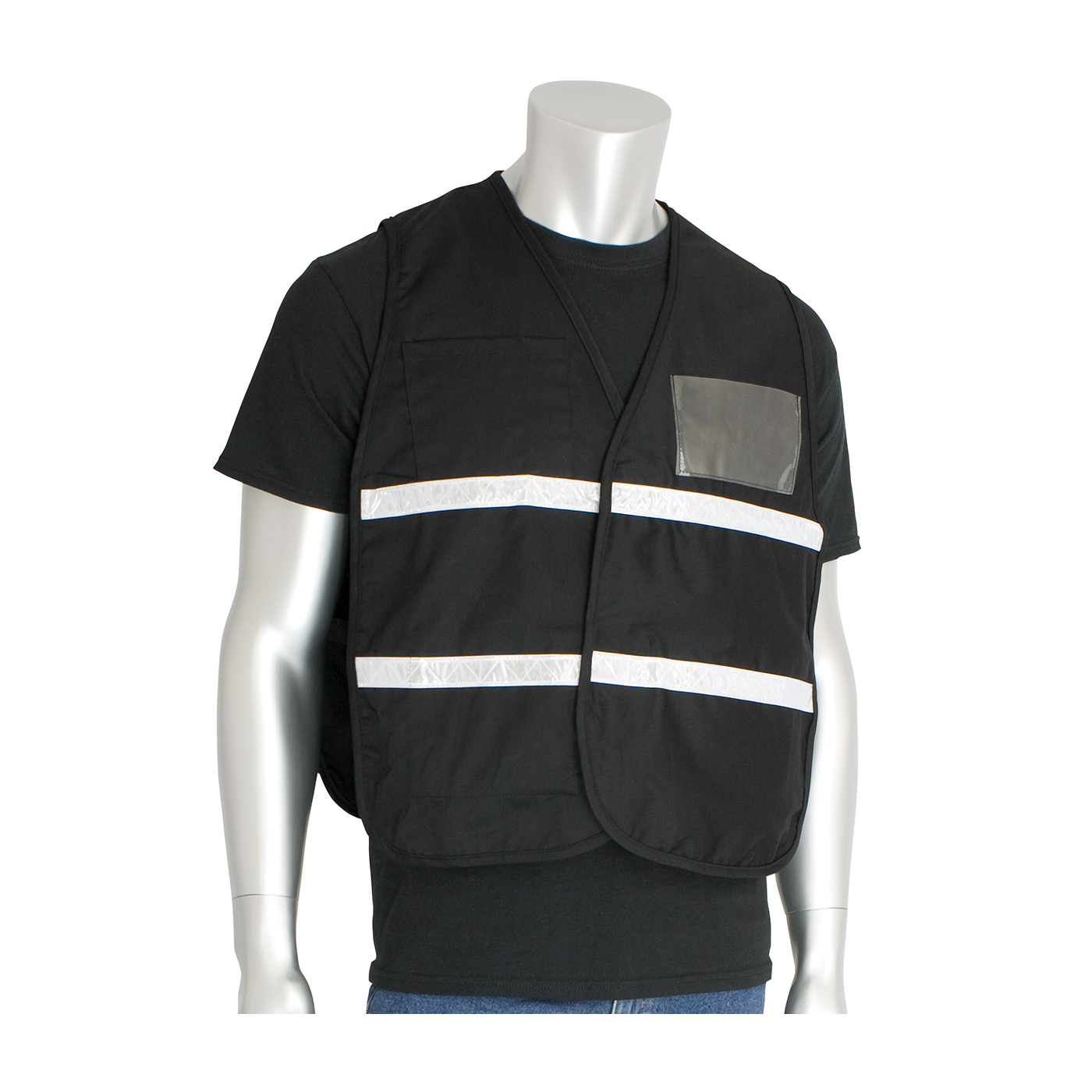 #300-1502 PIP® Non-ANSI  Black Incident Command Vest - 100% Polyester 