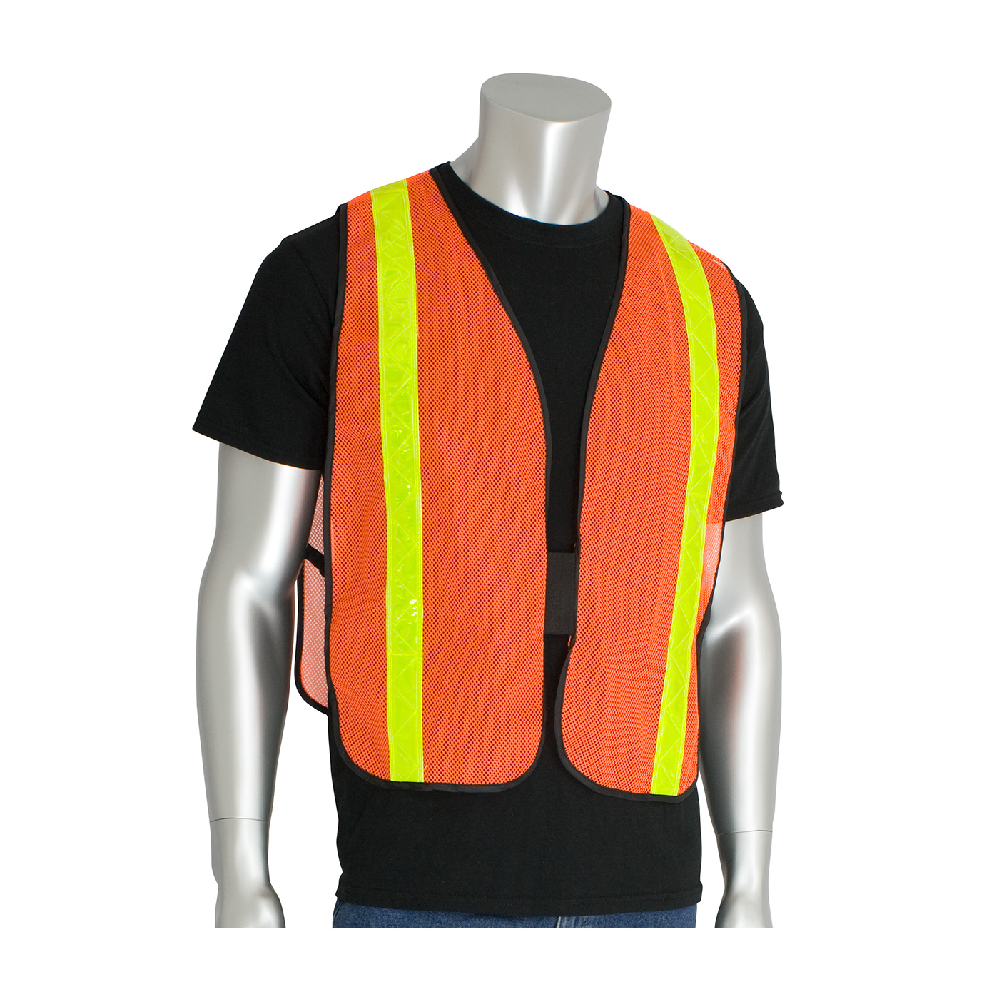  #300-EVOR-PLY PIP® Non-ANSI Blue Surveyor's Style Safety Vest with a Solid Front, Mesh Back and Prismatic Tape 