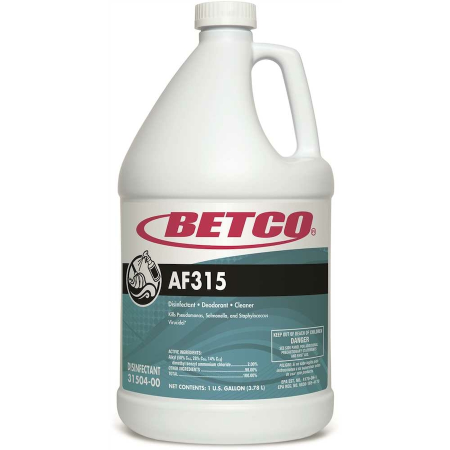 3150400 Betco AF315 Blue/Green Neutral PH Disinfectant, Detergent and Deodorant - 1-Gallon