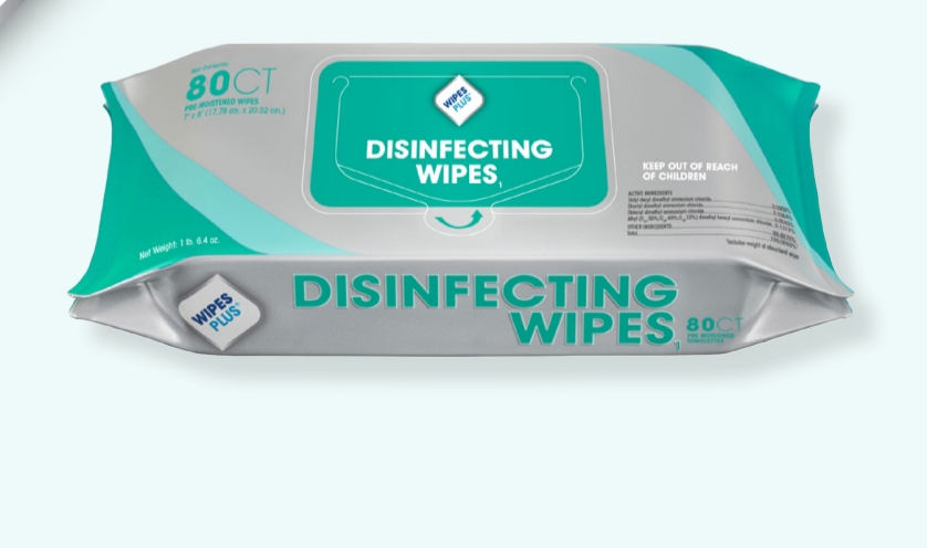 #33701 Progressive Products WipesPlus® Disinfecting Surface Wipes in 80 count resealble pack 