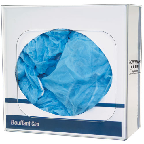 BP-007 : Bowman clear PETG plastic Bouffant Cap or Shoe Cover Dispenser