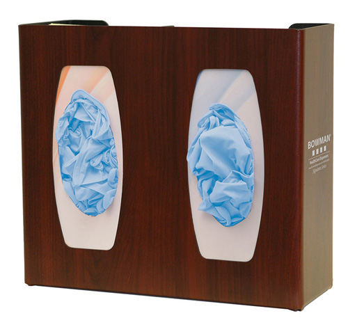 GL030-0233 : Bowman Cherry Fauxwood ABS Plastic Glove Box Dispenser - Triple