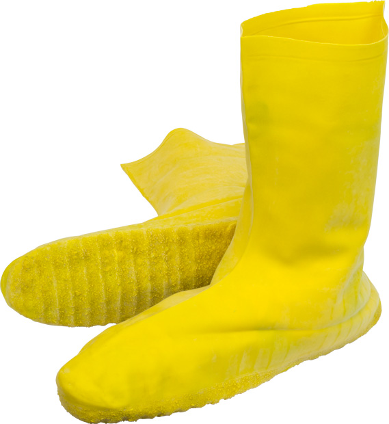 Supply Source Safety Zone Yellow Latex Nuke/Hazmat Protective Industrial Boot Covers w/ Textured Sole