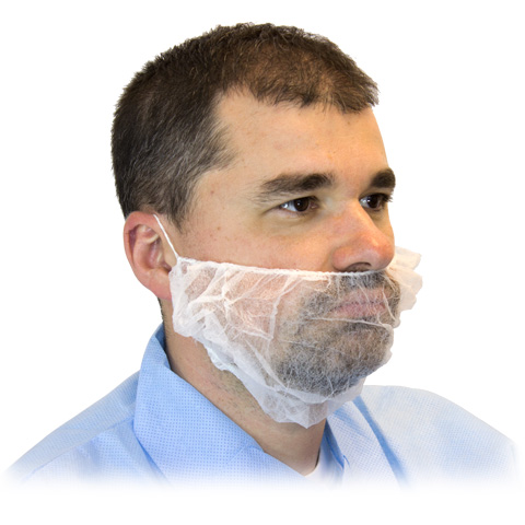 #DBRD-1000 Supply Source Disposable White Lightweight Polypropylene Beard Covers