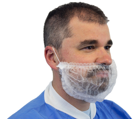 #DBRD-1000-MM Supply Source Disposable White Lightweight Pleated Polypropylene Beard Covers