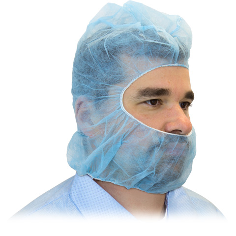 #DHOOD-1000-BL Supply Source Safety Zone® Disposable Blue Anti-Spit Polypropylene Hoods
