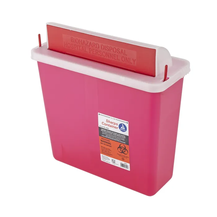 4624 Dynarex® 5-Quart Red Locking Sharps Container with Transparent Lid
