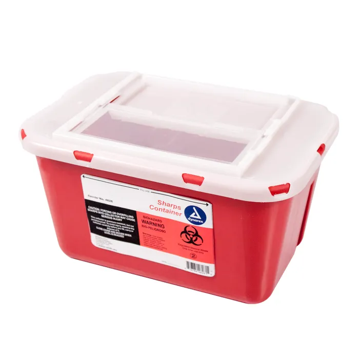4626 Dynarex® 1-gallon  Red Locking Sharps Container with Transparent Lid