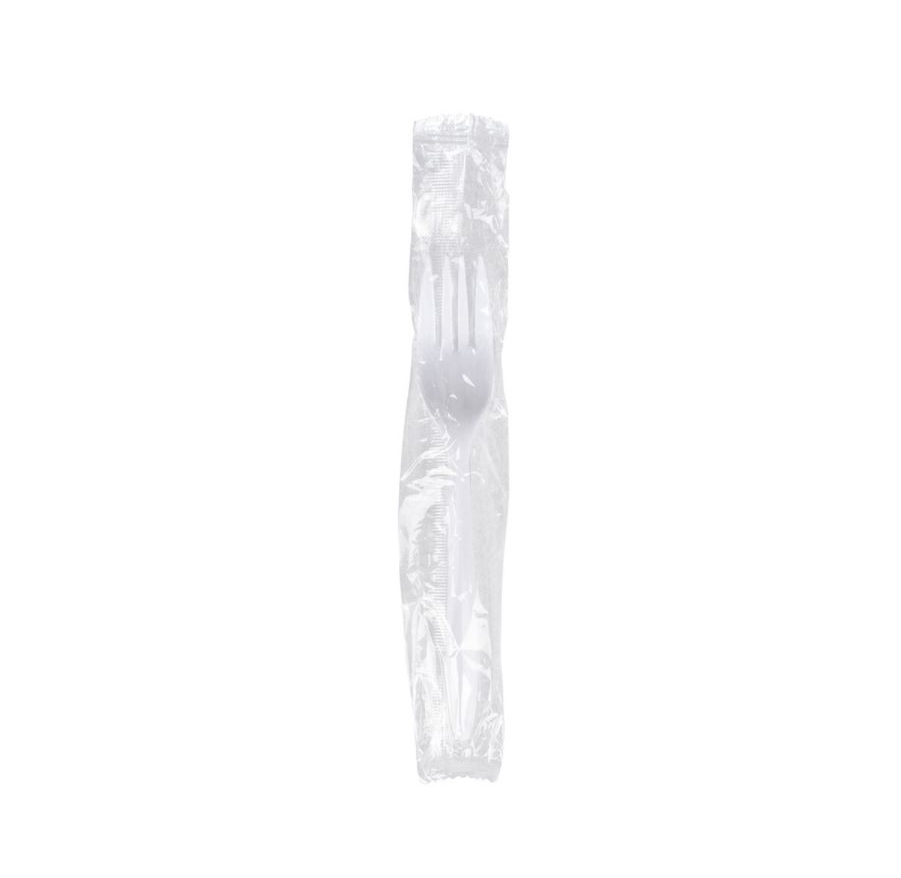 Prime Source® Medium-Weight Wrapped White Polypropylene Fork