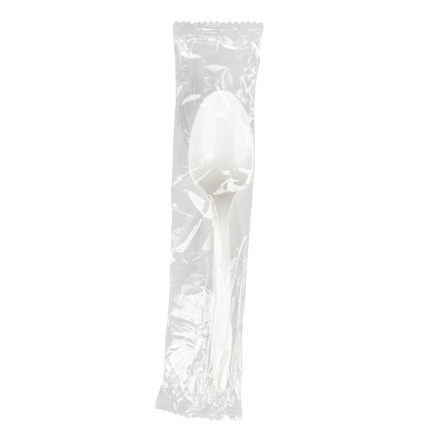 Prime Source® Medium-Weight Wrapped White Polypropylene Tea Spoon