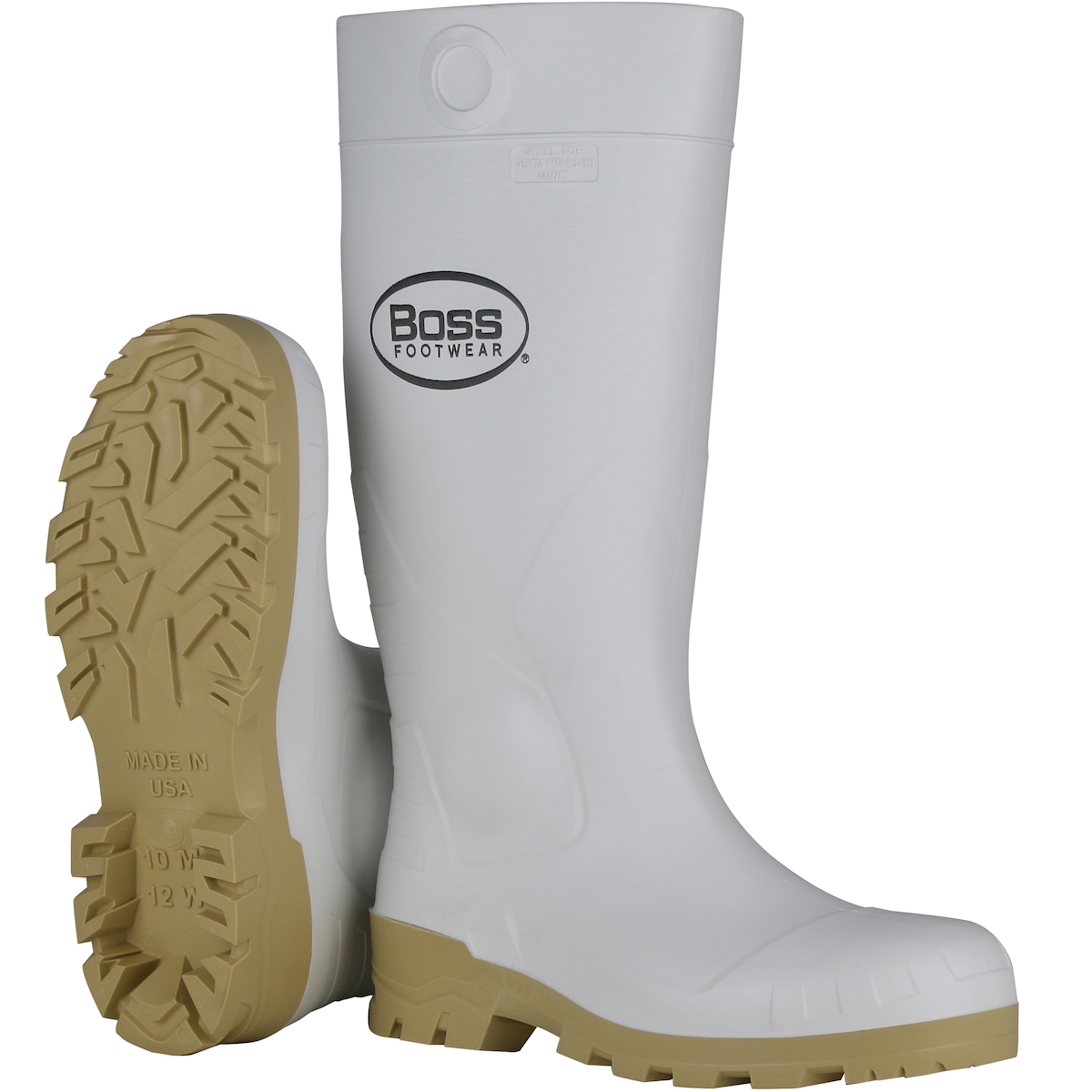 #380-900  PIP® Boss® 16` White PVC Plain Toe Boots