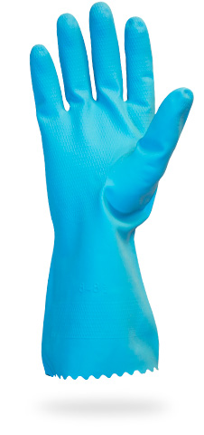 GRFL-(SIZE)-1S Supply Source Safety Zone® 18-mil Blue Flock Lined Latex Gloves
