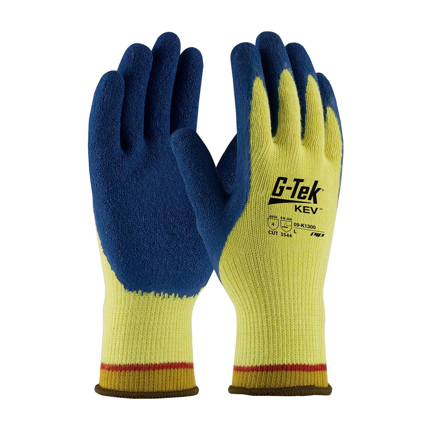 #09-K1300 PIP G-Tek® KEV Latex Coated Cut-Resistant Protective Work Gloves. Cut level 4.