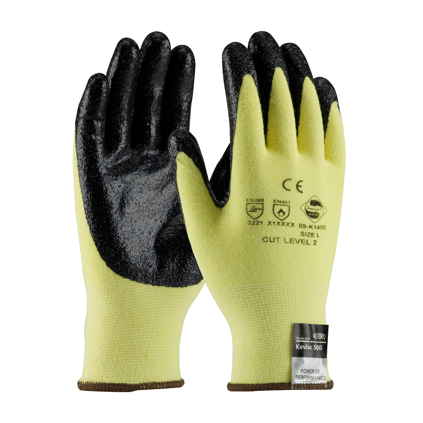 #09-K1450 PIP G-Tek® KEV Seamless Knit Kevlar® Cut-Resistant Protective Work Gloves. Cut level 2.