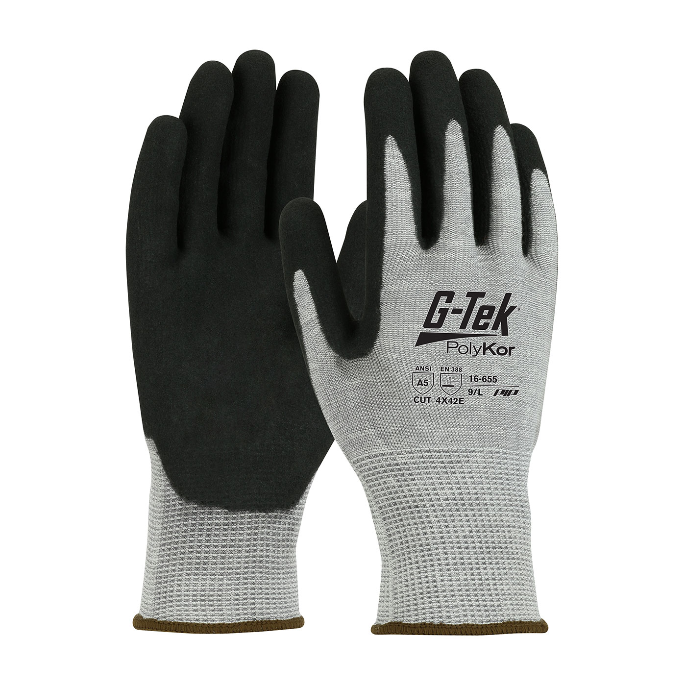 #16-655 PIP® G-Tek® PolyKor™ Double Dipped Nitrile Coated MicroSurface Grip A5 Cut Gloves 