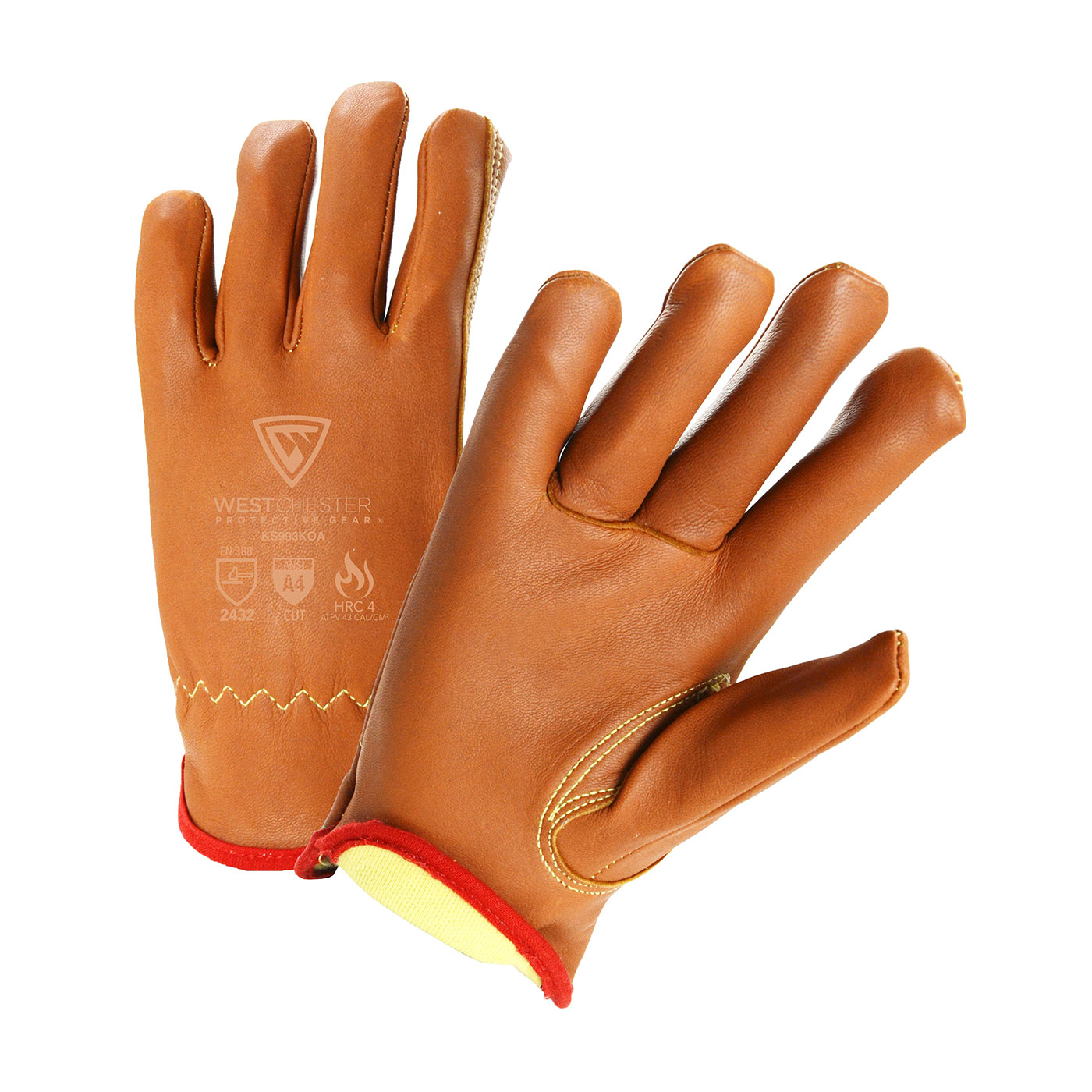 KS993KOA PIP® Top Grain Goatskin Leather Drivers Glove with Para-Aramid Lining and Keystone Thumb feature Oil Armor™