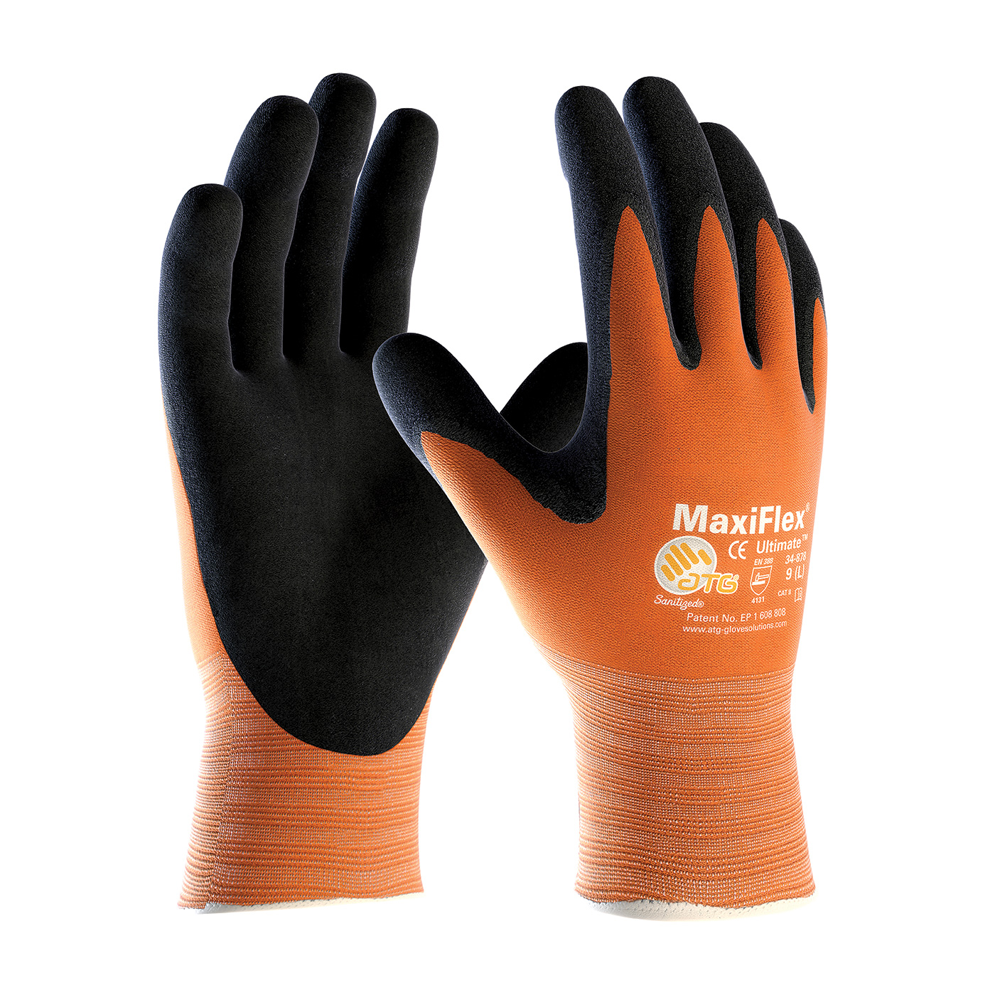 PIP® MaxiFlex® Ultimate™  Hi-Vis Seamless Knit Nylon Glove with Nitrile Coated MicroFoam Grip on Palm & Fingers #34-8014