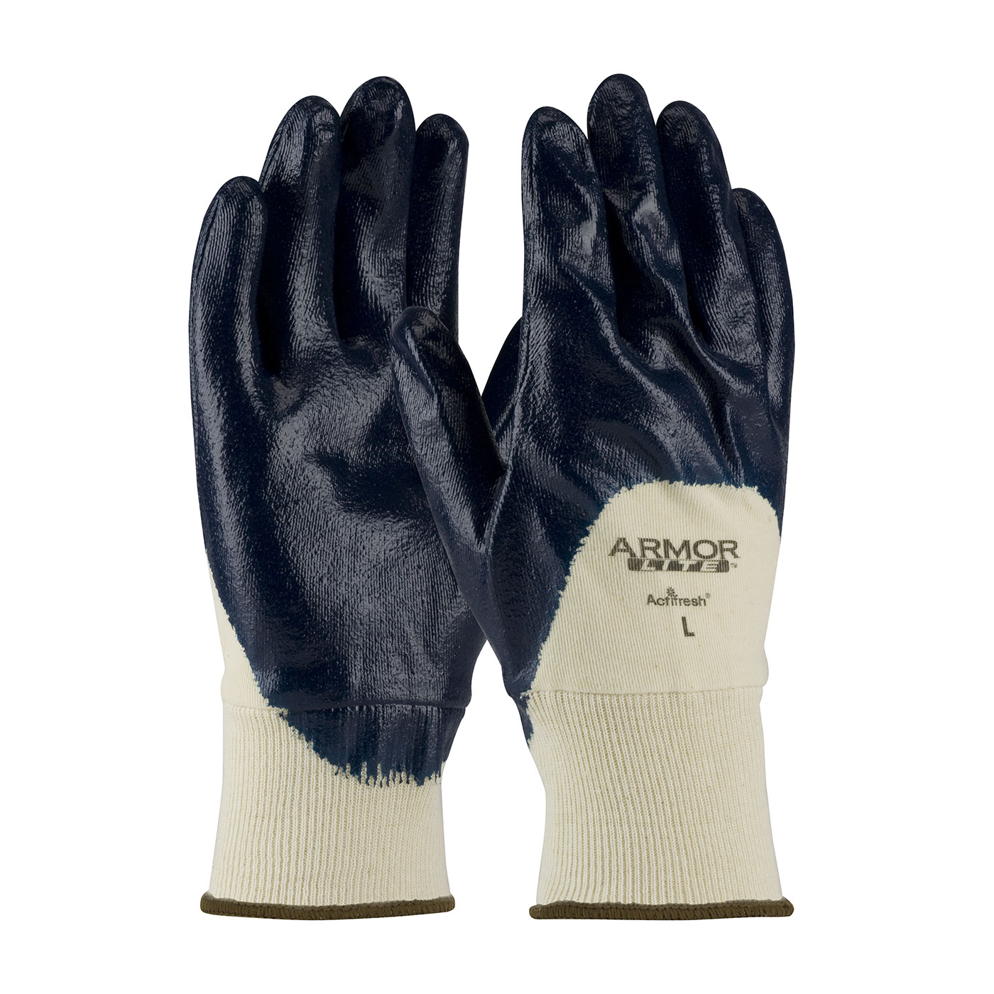 56-3170 PIP® ArmorLite® Nitrile Dipped Glove with Interlock Liner and Textured Finish on Palm, Fingers & Knuckles - Knitwrist
