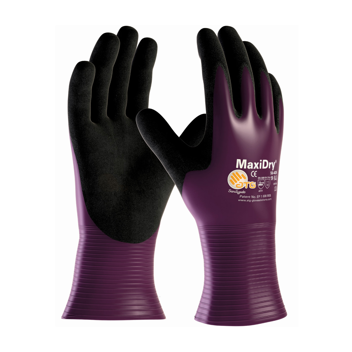 PIP® MaxiDry® Ultra Lightweight Nitrile Glove, Fully Dipped with Seamless Knit Nylon / Lycra Liner and Non-Slip Grip on Palm & Fingers #56-426