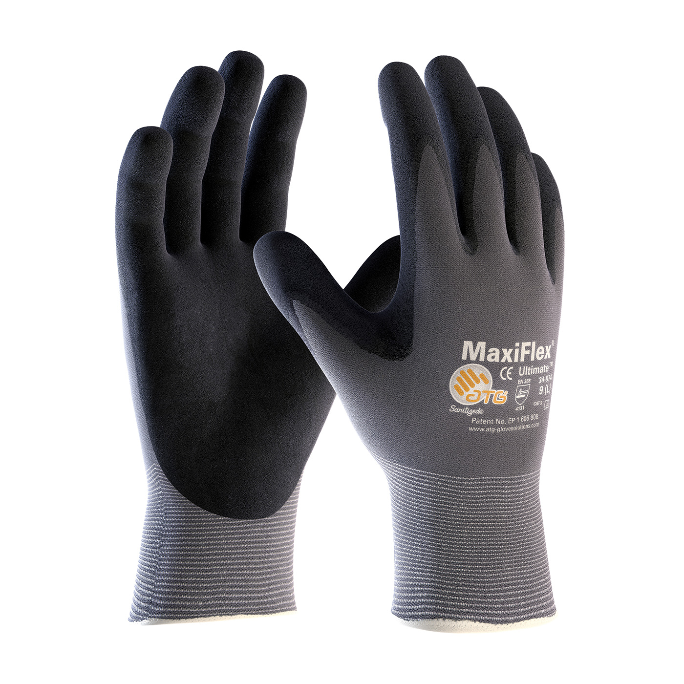 34-874 PIP® MaxiFlex® Ultimate™ Seamless Knit Nylon / Lycra Glove with Nitrile Coated MicroFoam Grip on fingertips and palm