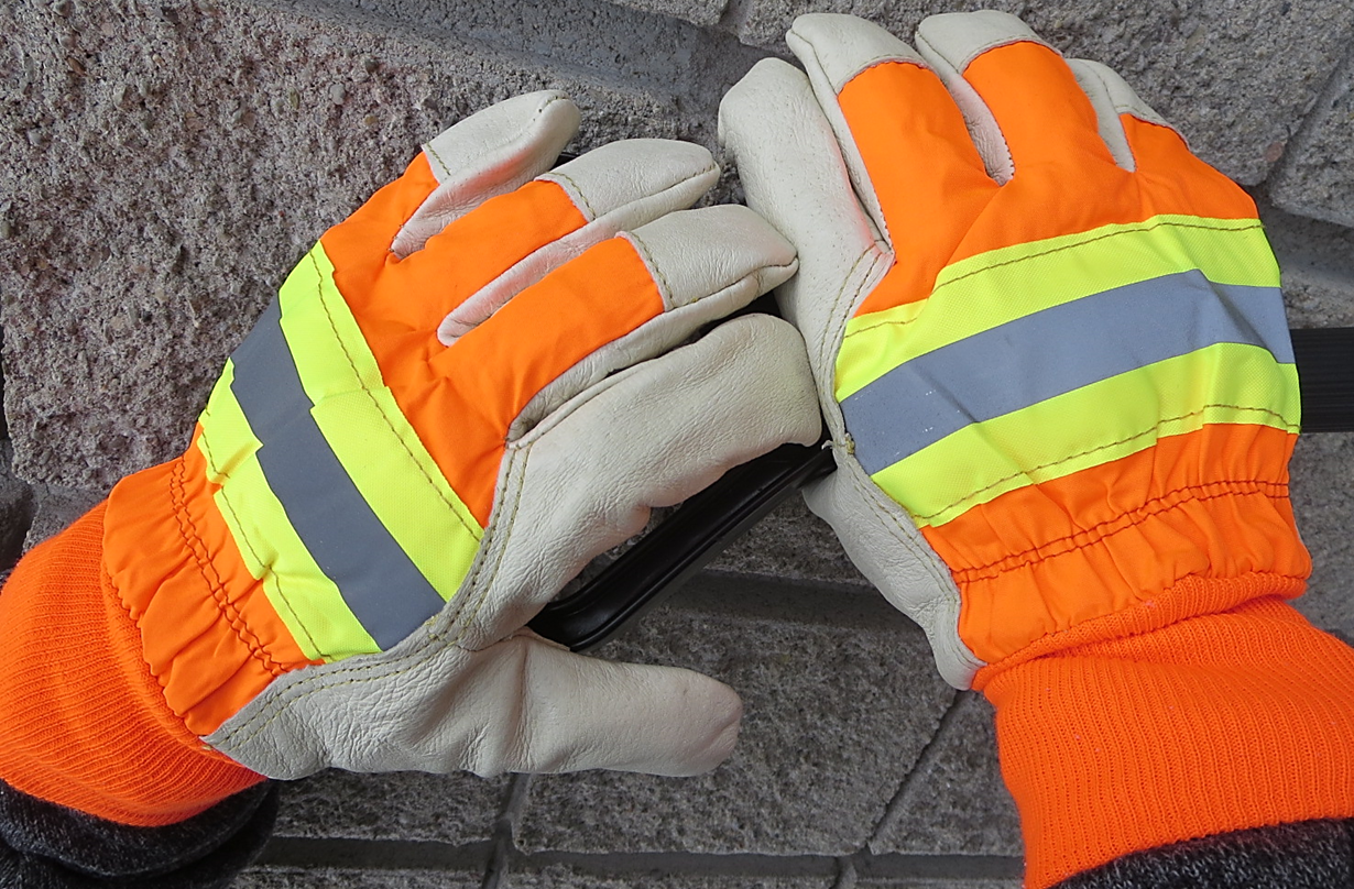 MDS Hi-Vis Retro-Reflective Thinsulate® Lined Pigskin Leather Work Gloves w/ Knit Wrist 
