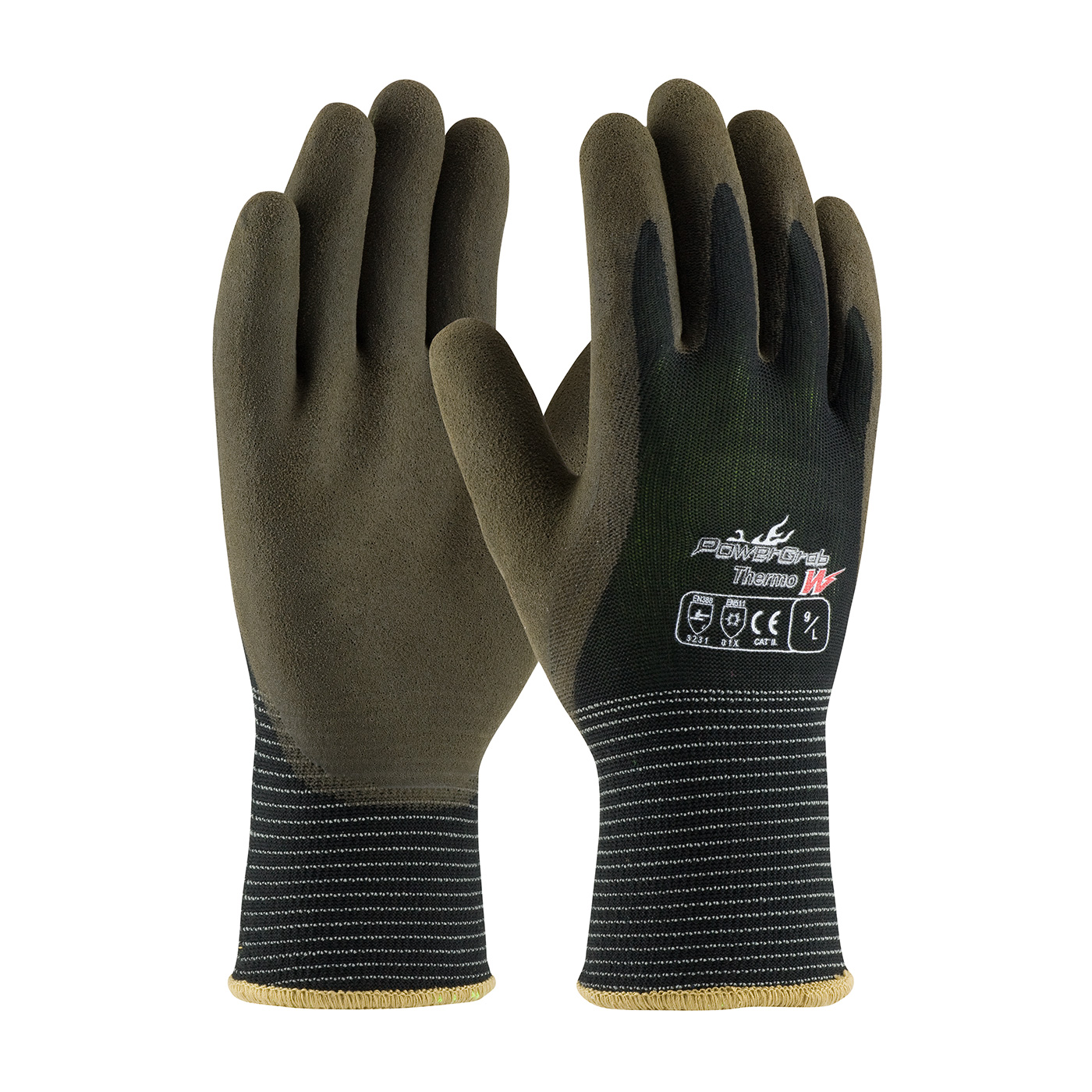 #41-1430 PIP®  PowerGrab™ Thermo W Seamless Knit Polyester Glove with Acrylic Liner and Latex MicroFinish Grip on Palm & Fingers 