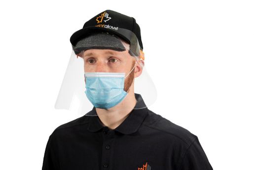 #FSHBC Superior General Purpose Disposable Face Shield w/ Polyurethane Foam Band Fits Over Ball Caps