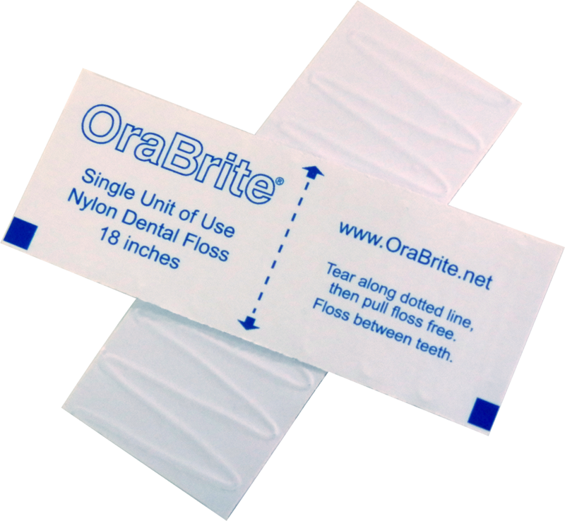 #ORA30002 OraLine® Sachet 18` Individually Wrapped Nylon Dental Floss Packet